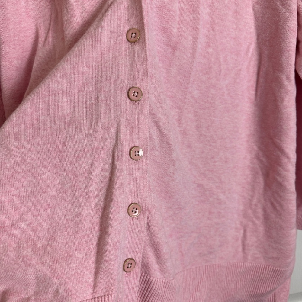 ! Talbots Pink Cotton Blend Valentine's Day Preppy Minimalist Cardigan Women 2X - Picture 3 of 6